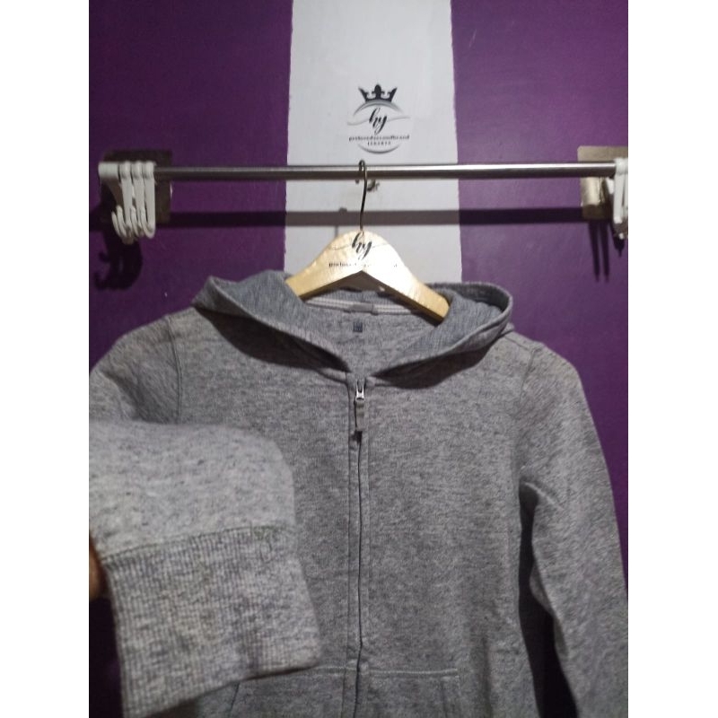 jaket pria wanita l Zip Hoodie UNIQLO ORIGINAL SECOND