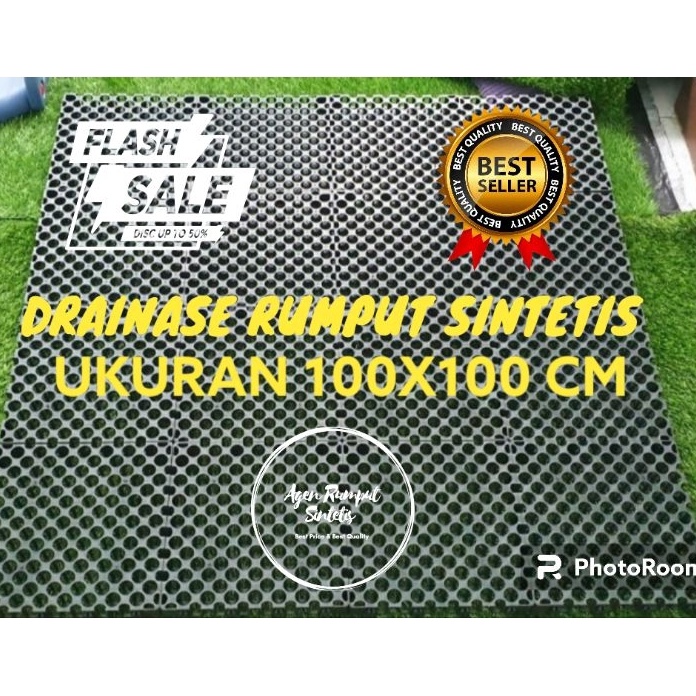 Top DRAINASE RUMPUT SINTETIS 1X1 CM TEBAL 3 MM  ALAS PELAPIS RUMPUT SINTETIS  DRAINAGE CELL  RESAPAN