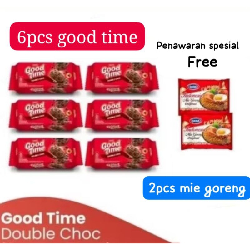 

Good Time Coockies Double Choco 72gr X 6-pack multi pack(bonus mie gaga 2pcs)