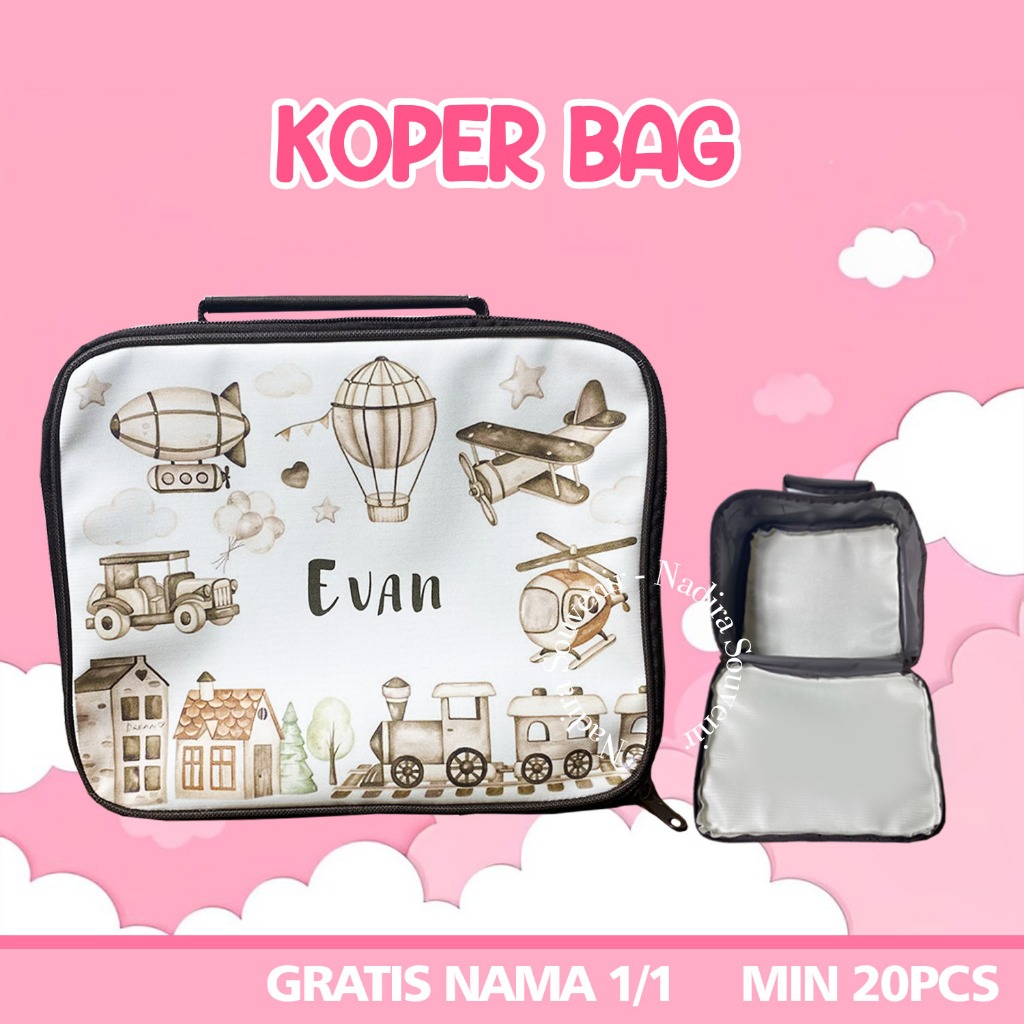 

PROMO TAS ULTAH KOPER CUSTOM / TERLARIS/ GOODIEBAG ULTAH ANAK/SOUVENIR ULTAH TERLARIS/ FREE CUSTOM