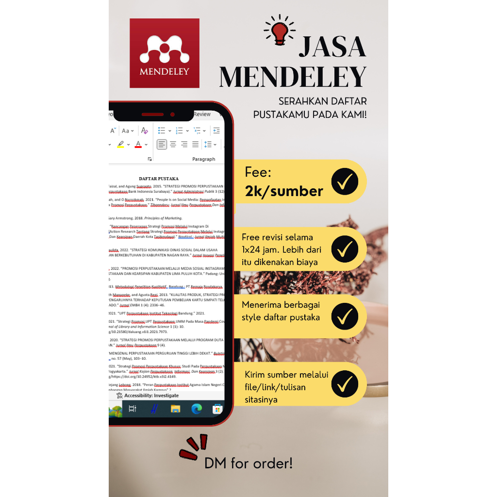 Joki Mendeley Daftar Pustaka Free Revisi
