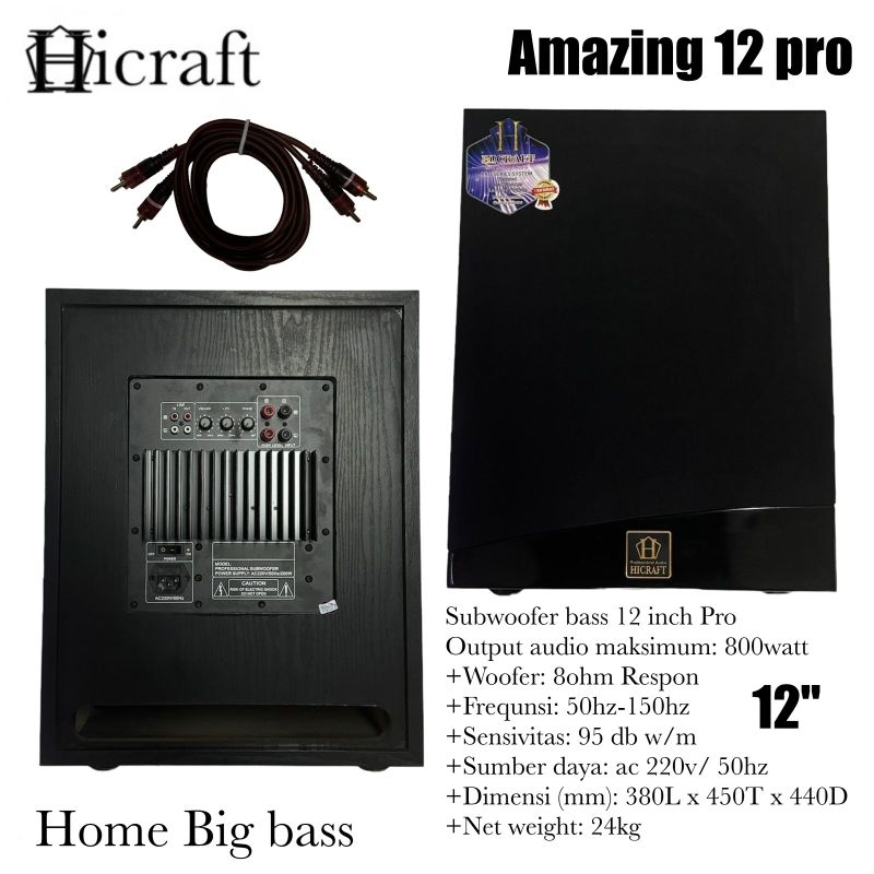Subwoofer Audio Bass 12 Inch HICRAFT home Subwoofer 12 inch Amazing 12pro