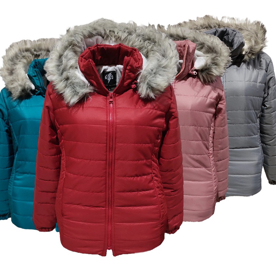 Terbatas Jaket wanita tebal winter hoodie bulu korea premium Black Thunder