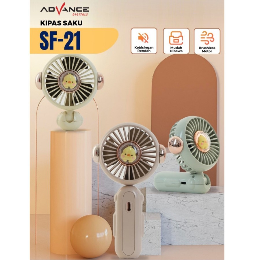 Kipas Angin Saku Votre SF-21 Kipas Mini Portable Mini Fan Lipat Karakter Duck /Kipas Angin Tangan SF
