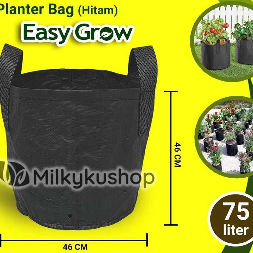 Terbatas PLANTER BAG EASY GROW STANDAR 75 LITER  HITAM