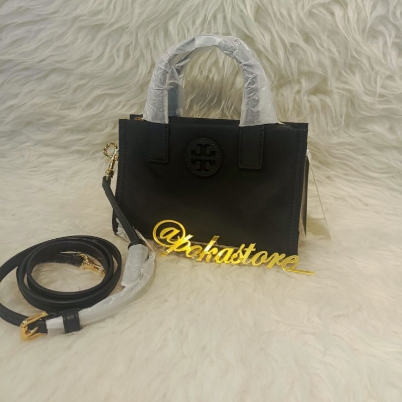 Tas TORY BURCH Ella Nylon Mini Tote Black AUTHENTIC USA