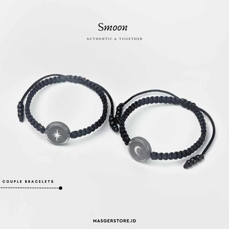 RB4 [Smoon] Gelang Couple sepasang Couple Bracelets 2pcs Gelang couple bulan sabit