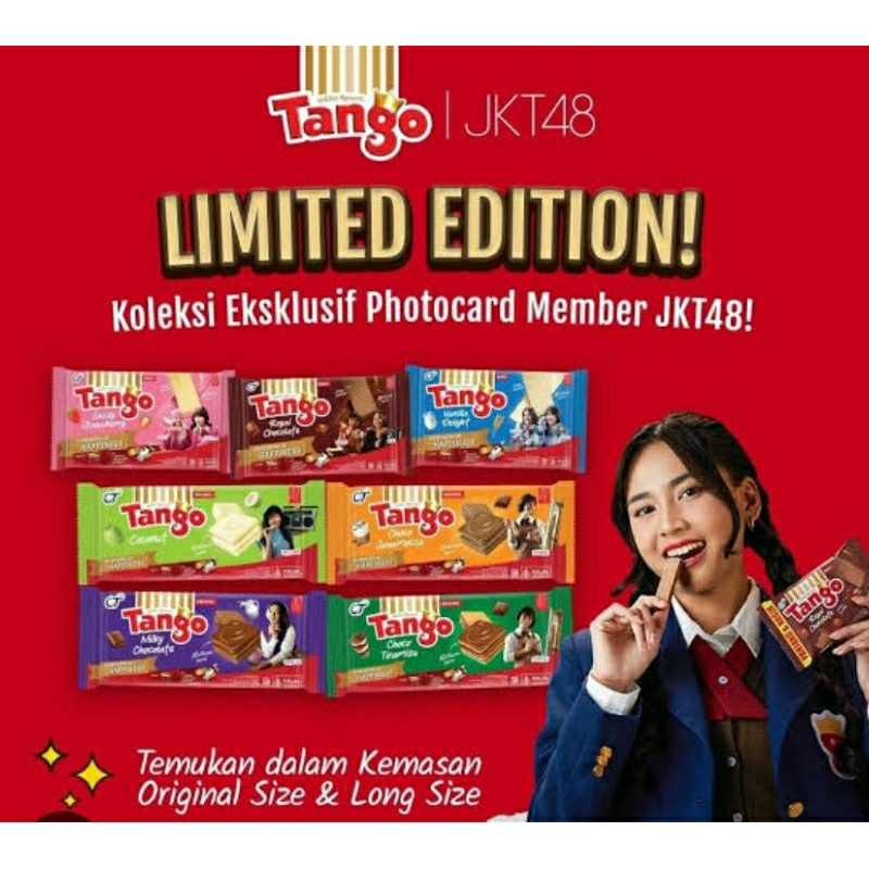 

TANGGO X JKT48 LIMITED EDITION! 1 PACK ISI 10 + 4 PCS