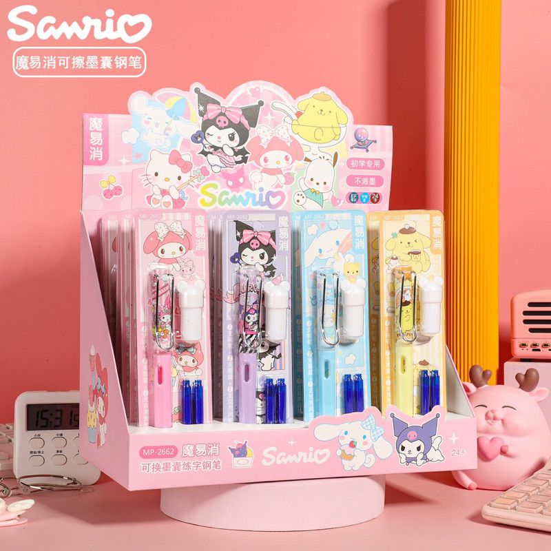 

FOUNTAIN PEN SANRIO / PULPEN SANRIO FREE TINTA 2 PCS /PULPEN ANAK SEKOLAH MOTIF PULPEN SANRIO CINNAMOROLL KUROMI POM PURIN MELODY / AESTHETIC PULPEN