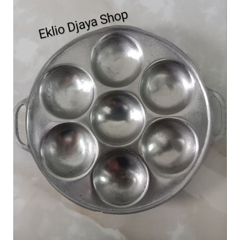 Cetakan lubang 7 cetakan kue cubit, cetakan telur congkel, apem mini, terangbulan mini