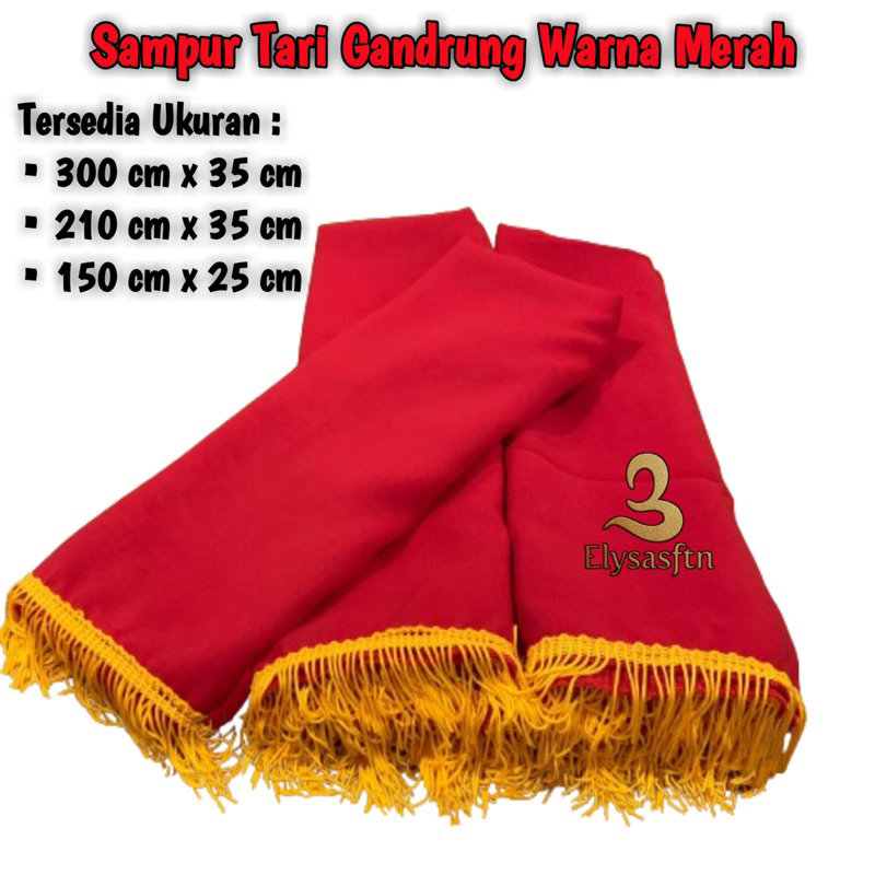 Sampur/Selendang Tari Gandrung warna Merah