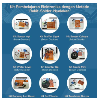 Paket Kit Belajar Menyolder Lengkap 9 Kit Elektronika