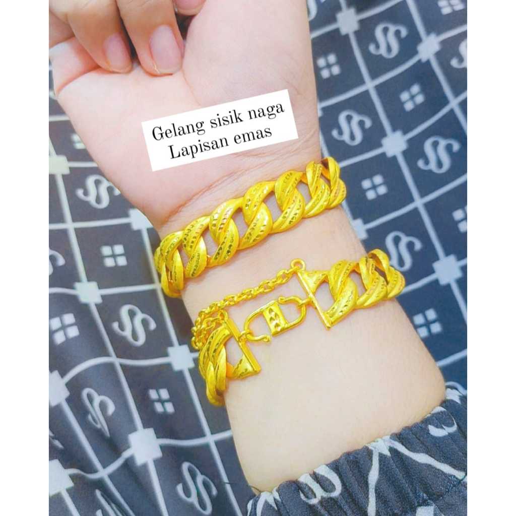 Gelang sisik naga lapis emas