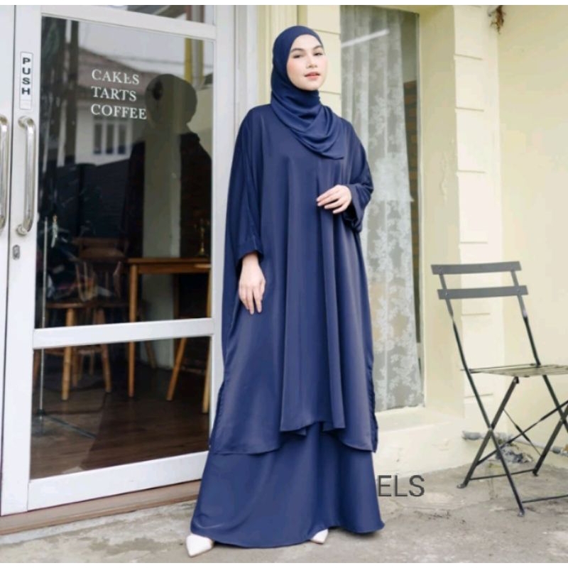 Setelan rok longtunik kekinian ELSYIFA set rok wanita dewasa remaja terbaru