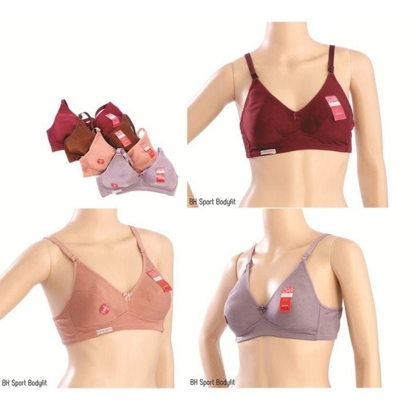 bra sport tanpa busa dan tanpa kawat/BH wanita sport bodyfit