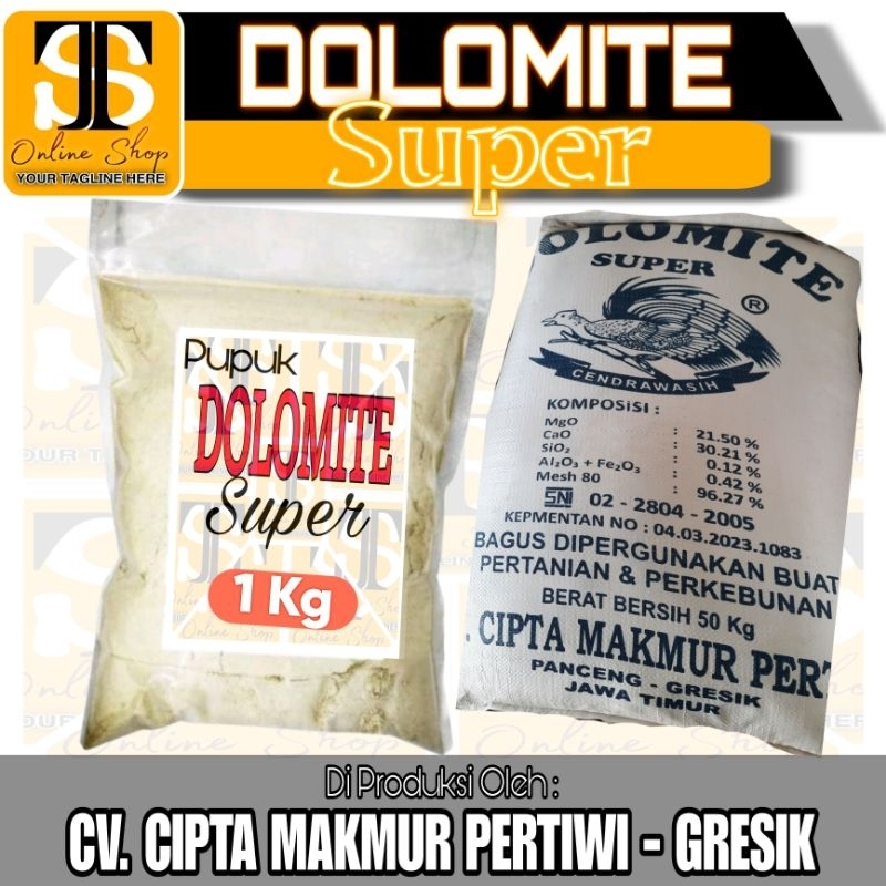 PUPUK DOLOMITE | KAPUR DOLOMITE SUPER CENDRAWASIH | KEMASAN 1 KG [REPACK]