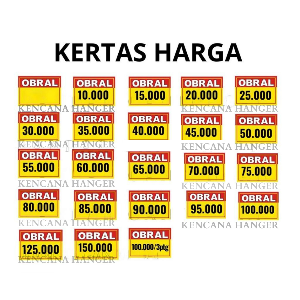 

Kertas Tulisan Harga Bandrol / Name Tag Harga Jualan / Kertas Obral Harga Jualan