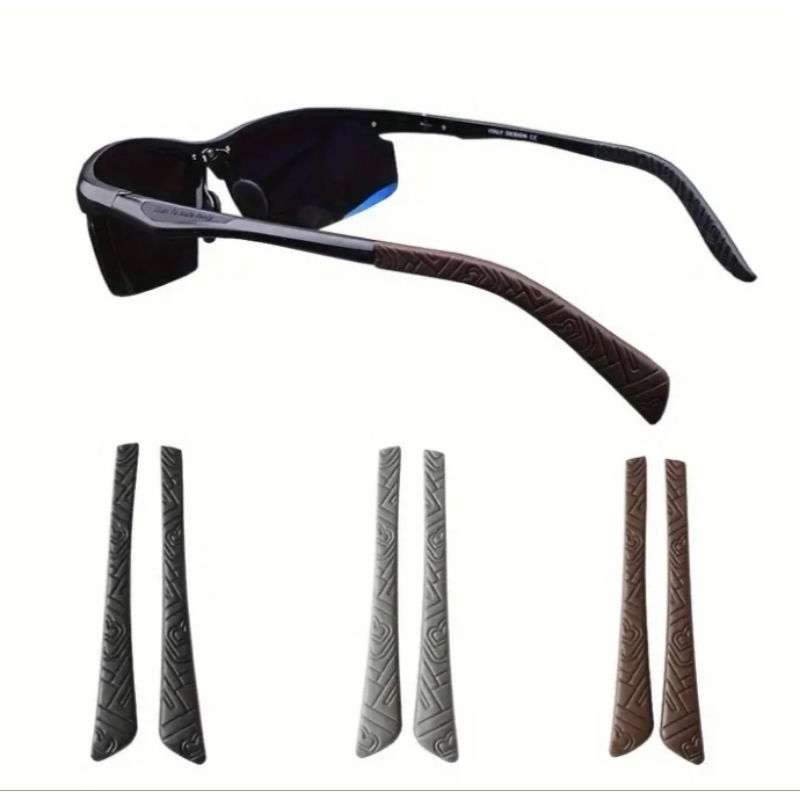 sepasang karet silikon selongsong lapis gagang kacamata