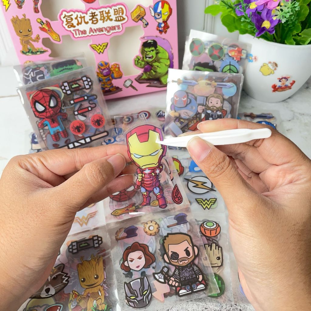 

STICKER 100 AVENGER karakter cewo cowo kartun sticker lucu imut lakban keren elegan fancy atk imut bisa COD termurah import