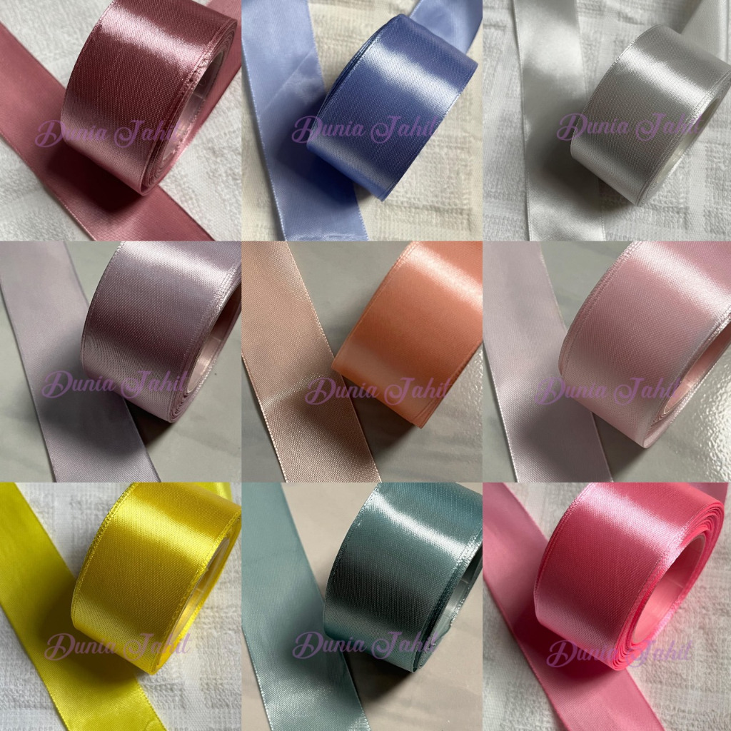 

PITA KAIN SATIN 4 CM PITA POLOS ROLL 20 YARD BERBAGAI WARNA