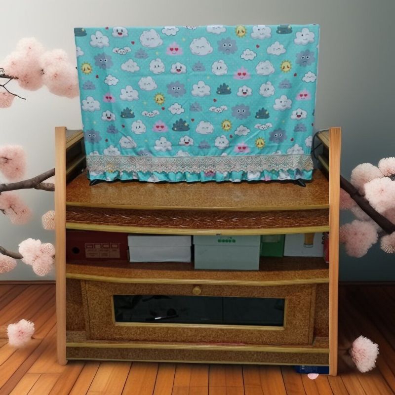 cover tv led 32inc pelindung layar tv anti debu karakter