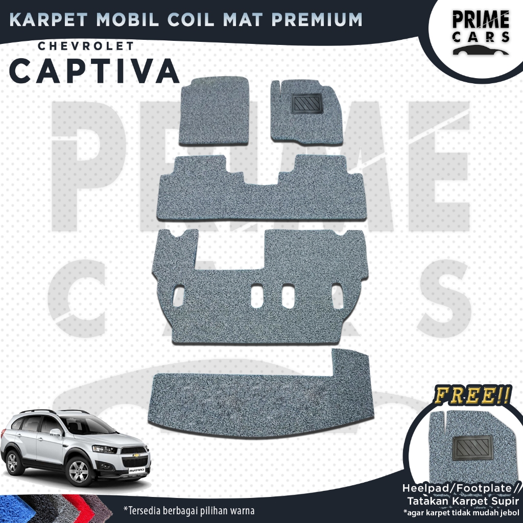 Karpet Mobil Coil Mat Captiva Full Set Bagasi - Mie Bihun 1 Warna - Cushion Tebal