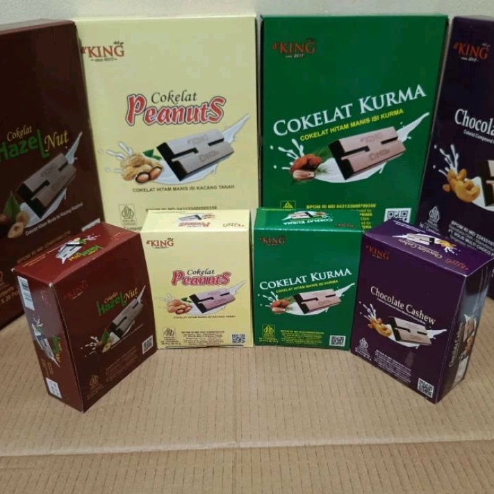 

CHOCOLATE CASHEW KURMA PEANUTS HAZELNUT (MIX) Coklat Hitam Manis Cokelat d'KING