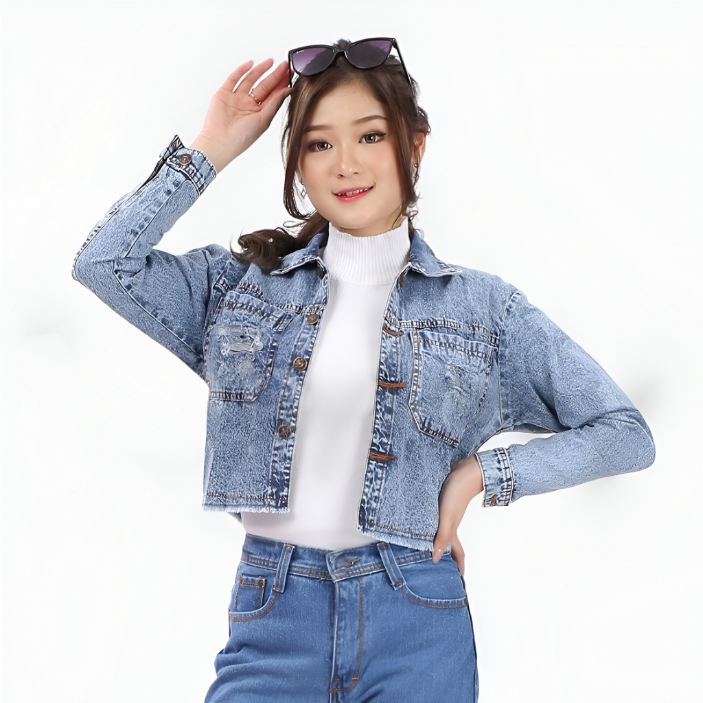 Rawles Official - JAKET JEANS CROP CANDY DENIM PREMIUM UKURAN L-XXL / ATASAN / BLAZER / BLOUSE / WAN