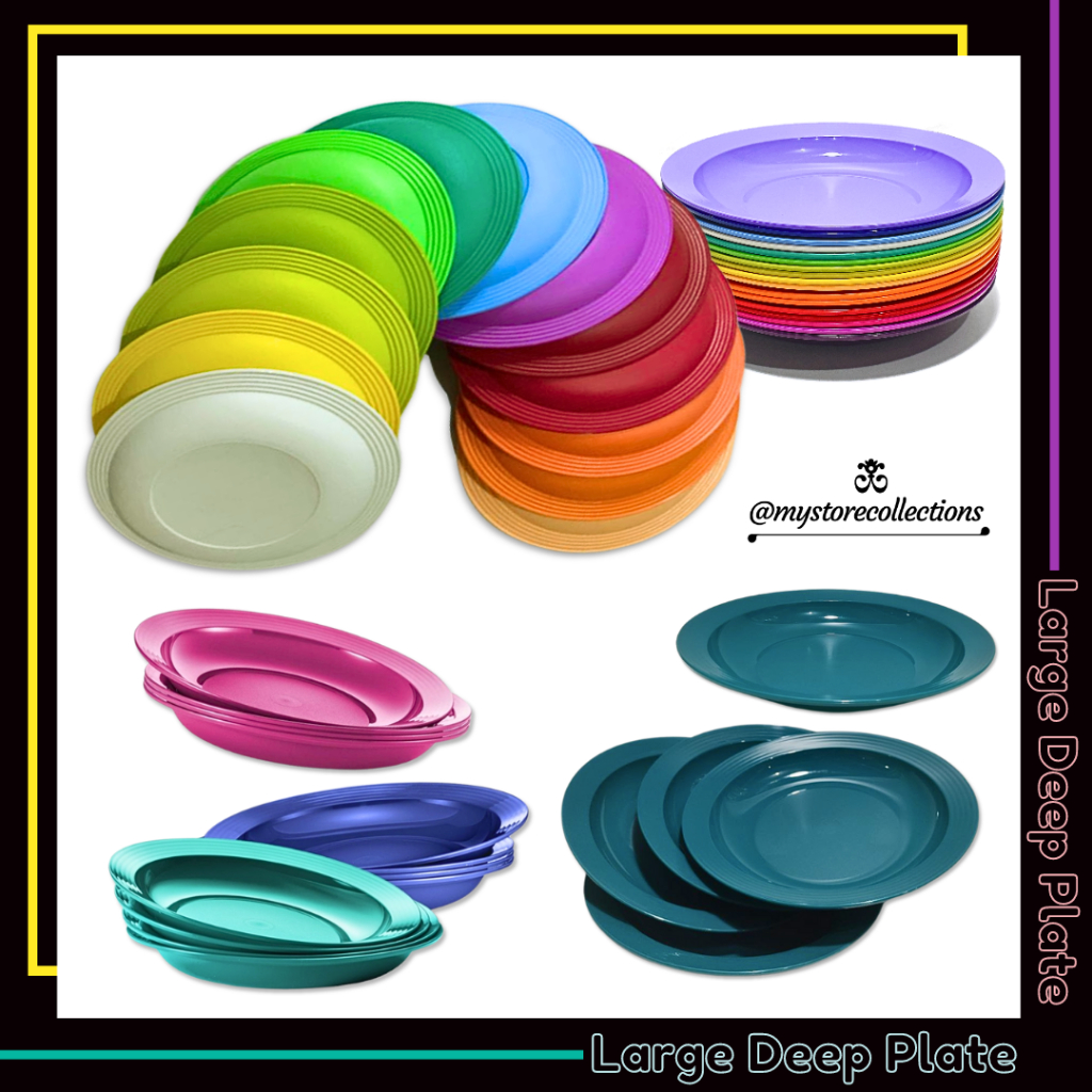 Large Deep Plate • Large Deep Plate With Cover☆ Indo - Import ( Piring ) Tupwr