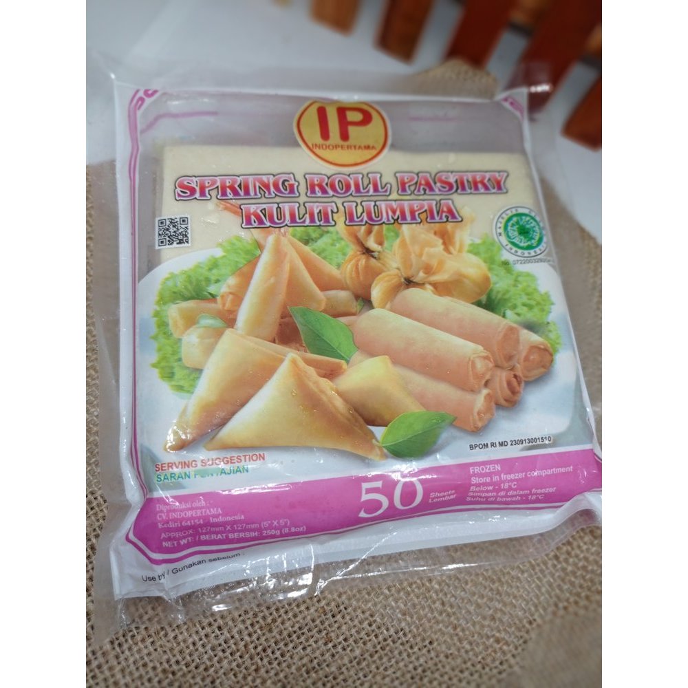 

IP Spring Roll Pastry Kulit Lumpia - Isi 50 pcs - Ukuran 5 Inci - Berat 250 gr