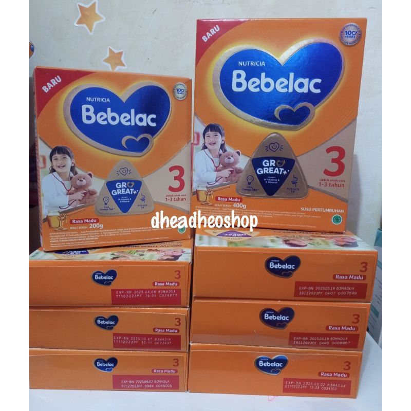 SUSU NUTRICIA BEBELAC 3 200GR DAN 400GR RASA MADU DAN VANILLA