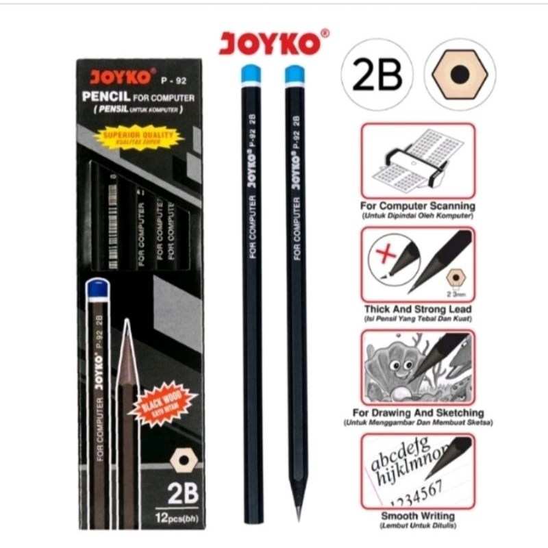 

Pensil 2B JOYKO 12 PCS P-92 / P-103 / P-88 2B