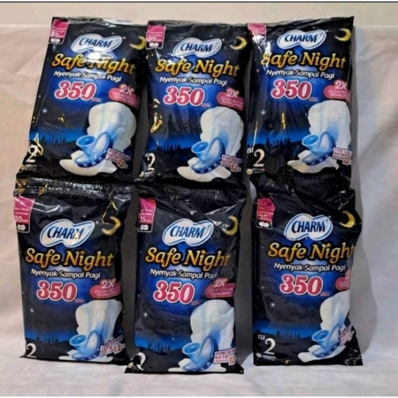 Charm safe night 35cm 1renceng per renceng isi 10plastik per plastik isi 2pcs pembalut
