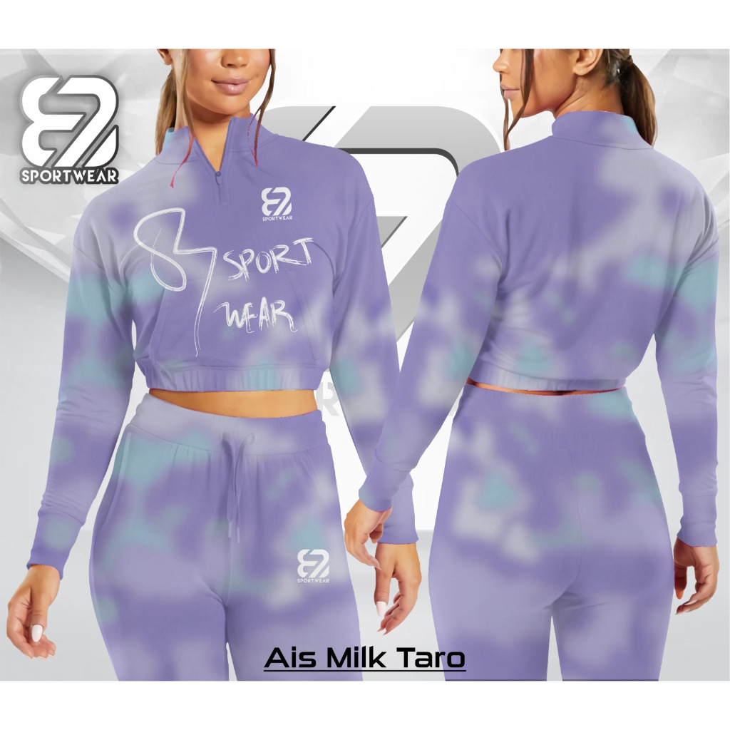 87 SportWear Cropped Atasan Olahraga Wanita