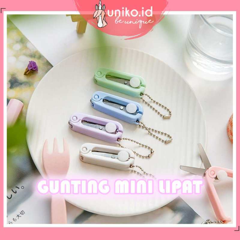 

UNIKO.ID GUNTING LIPAT MINI PORTABLE TARIK STAINLESS STEEL RETRACTABLE MINI FOLDING SCISSORS PEMOTONG KERTAS PAPER CUTTER LUCU