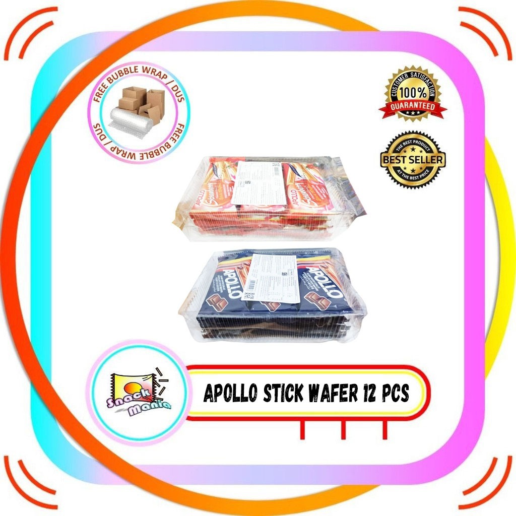 

Apollo Stick Wafer Chocolate Coklat - Strawberry 12 pcs PACK