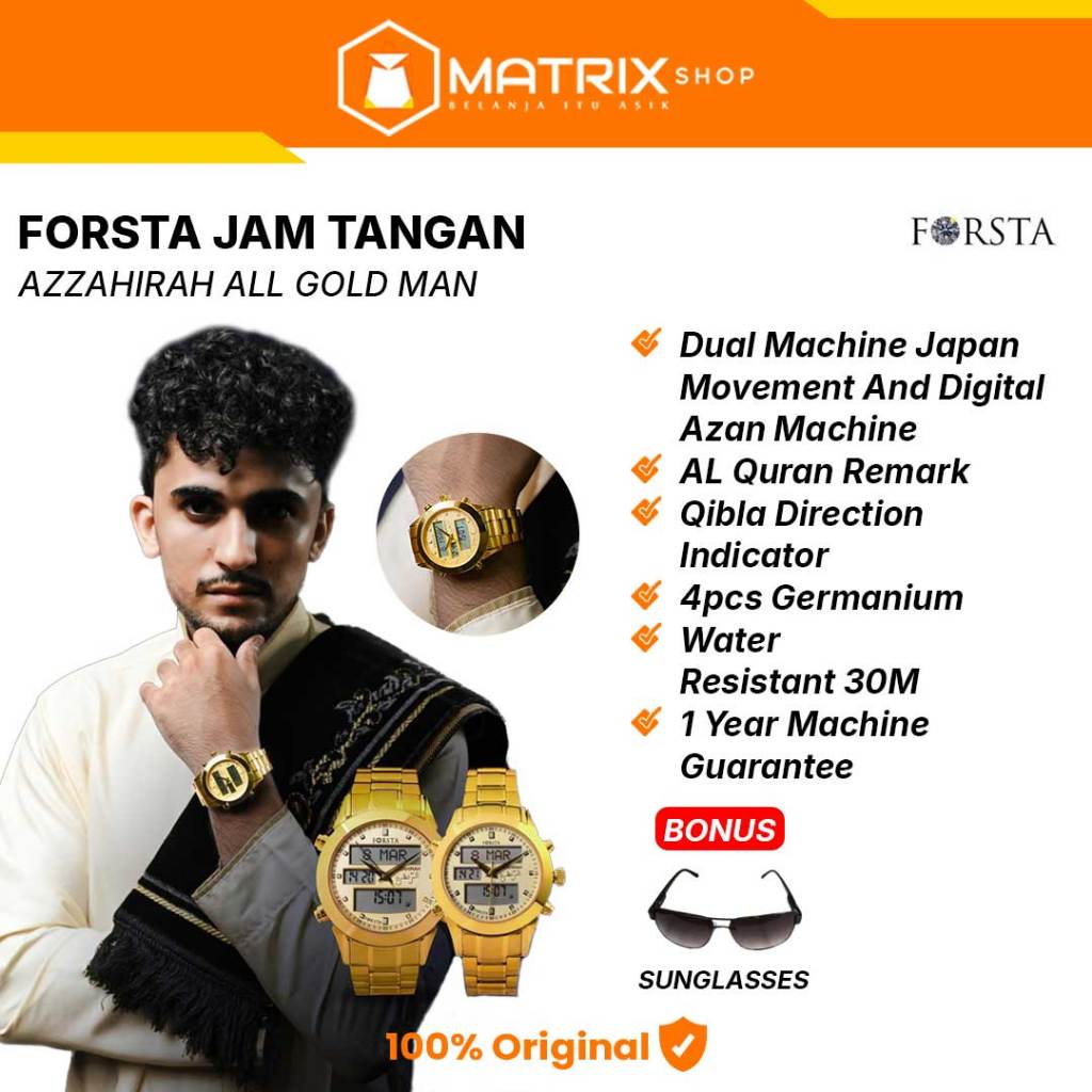 FORSTA AZZAHIRAH | JAM TANGAN MEWAH | JAM TANGAN MUSLIM EDITION | JAM IMPORT ORI MATRIXSHOP