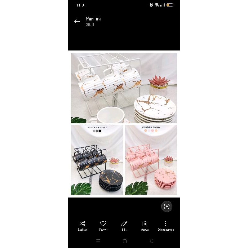 VICENZA CANGKIR SET MARBLE BM 912/CANGKIR TEH KOPI/CANGKIR GANTUNG