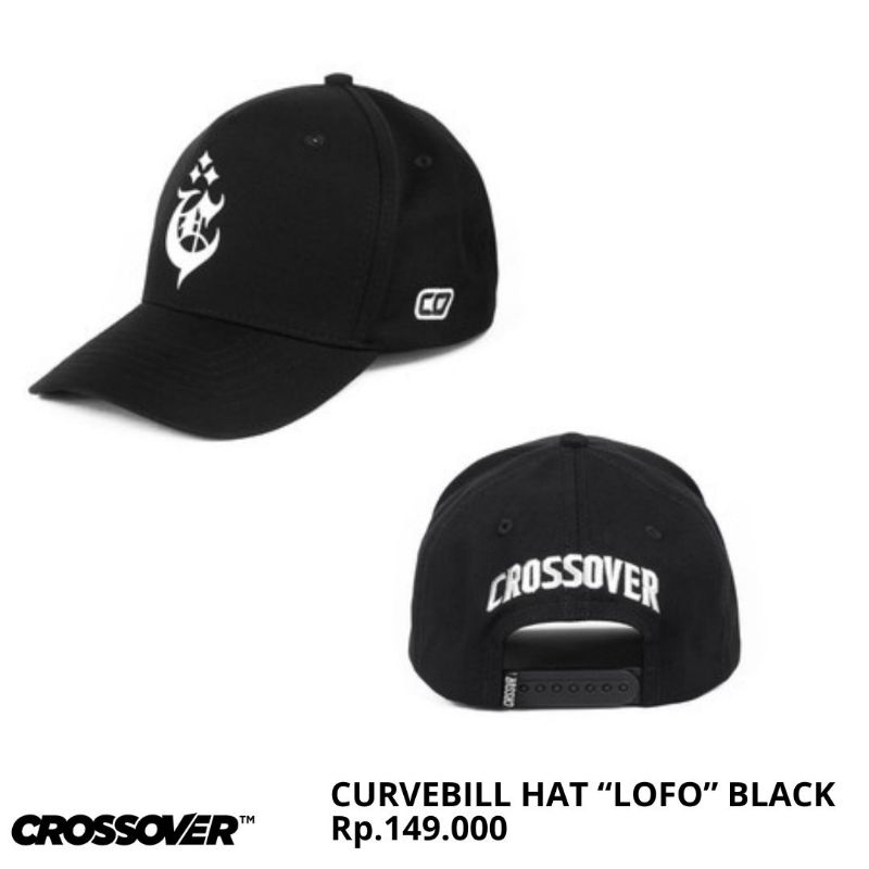 Topi Curve Hat Crossover Bdg Hitam Lofo All Size