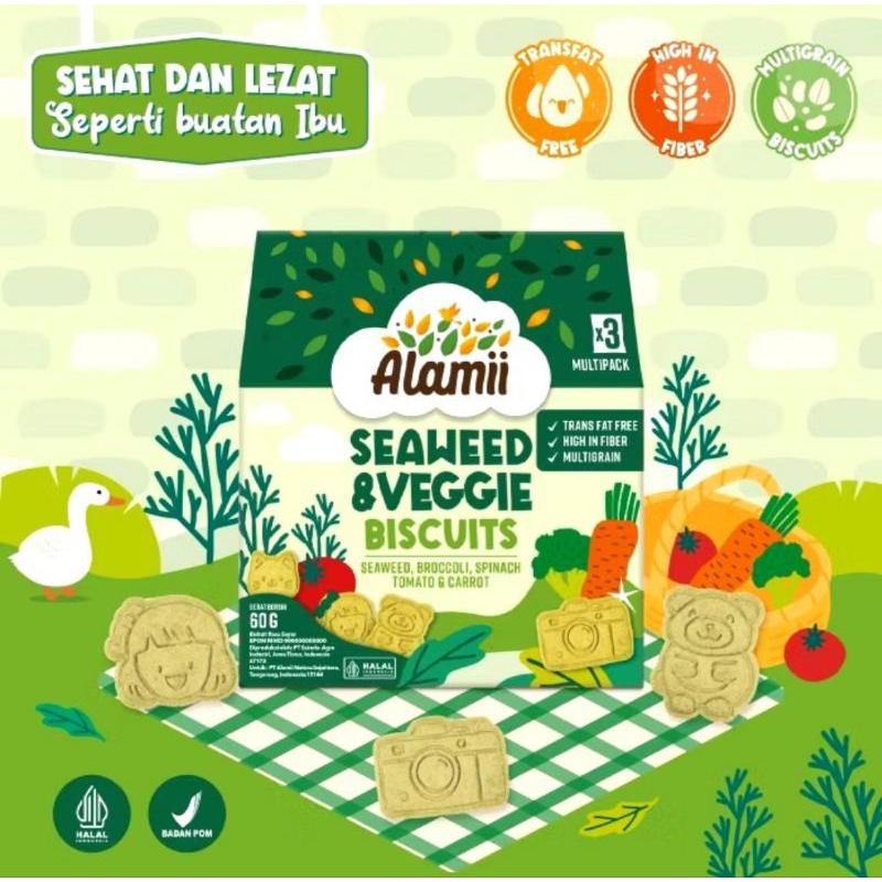 

Alamii Multigrain Biscuits seaweed & veggie /cemilan anak