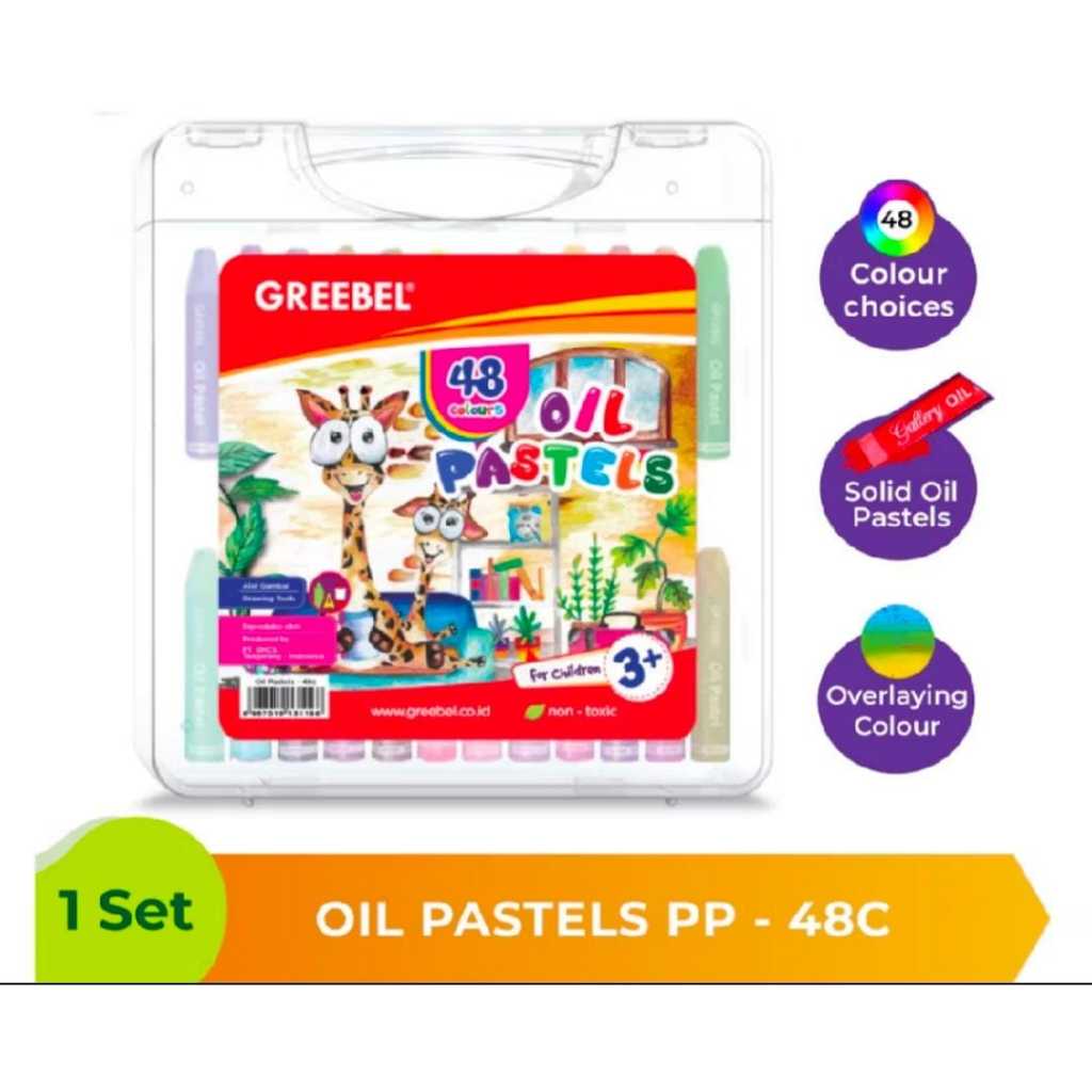 

Crayon Krayon Greebel Kids Oil Pastel 48 dan 55 Warna alat mewarnai Pastels Stationery