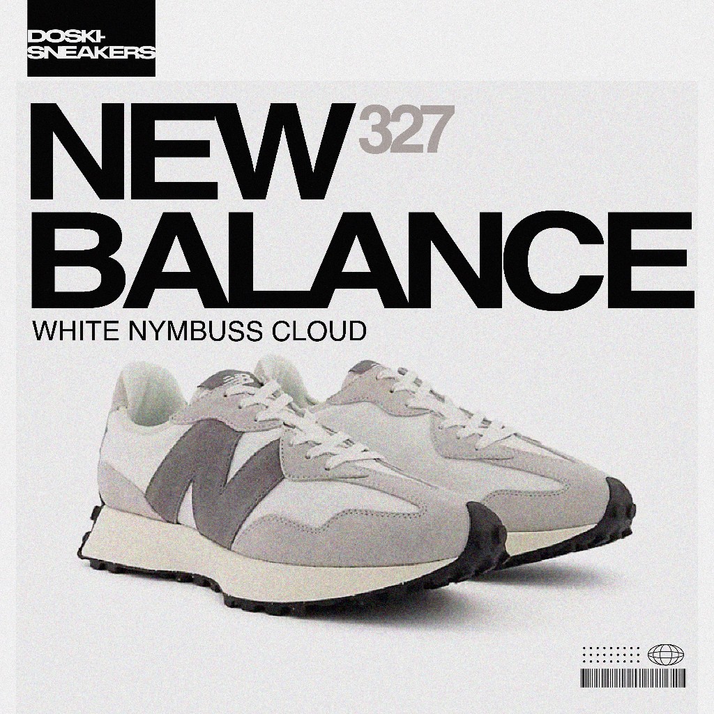 New Balance 327 White Nymbus Cloud 100% Original Sneakers Casual Pria Wanita Sepatu Ori Murah Sepatu