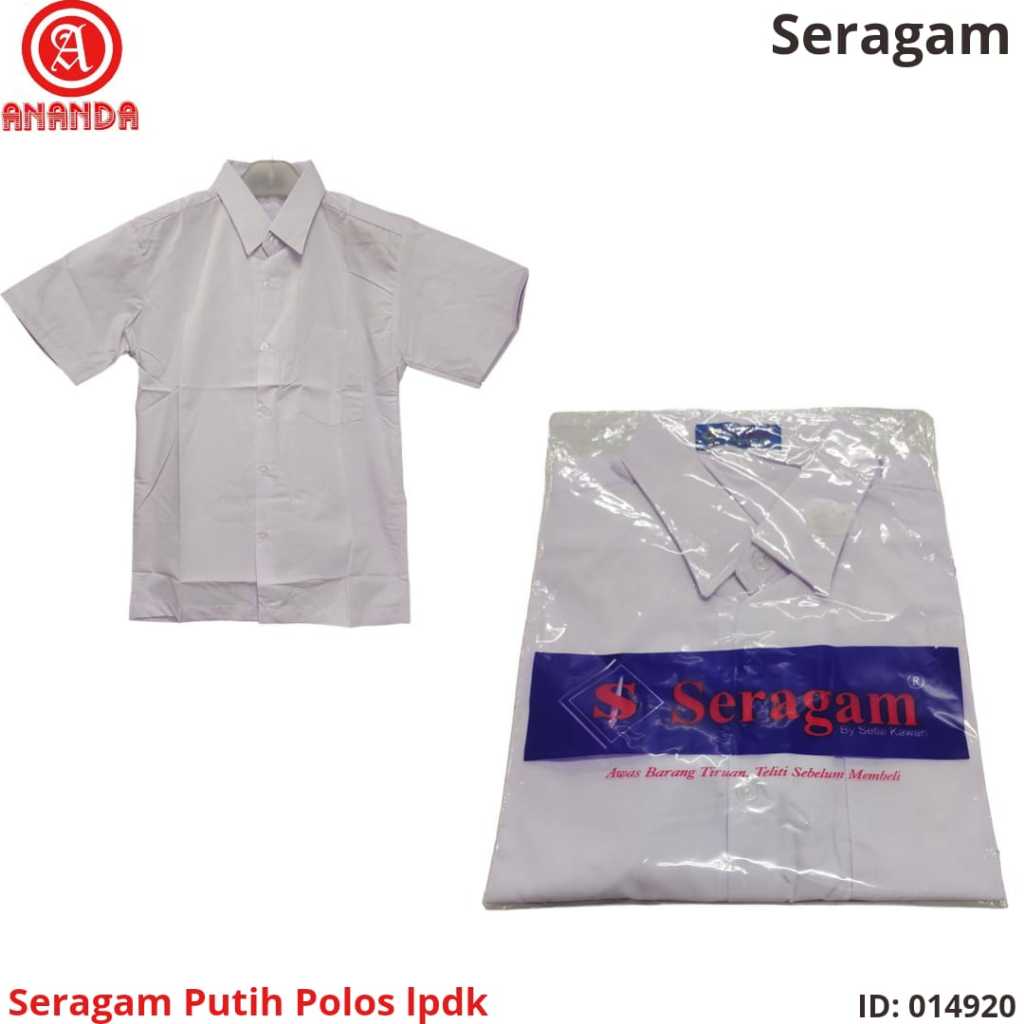 

hem pendek seragam putih polos sd