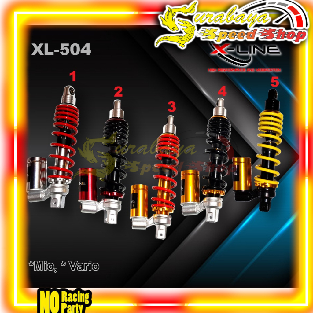 Xline Skok Shock Sok Shockbreaker Belakang Tipe 504 Tabung Bawah Vario 330MM Mio 310MM Nmax Original