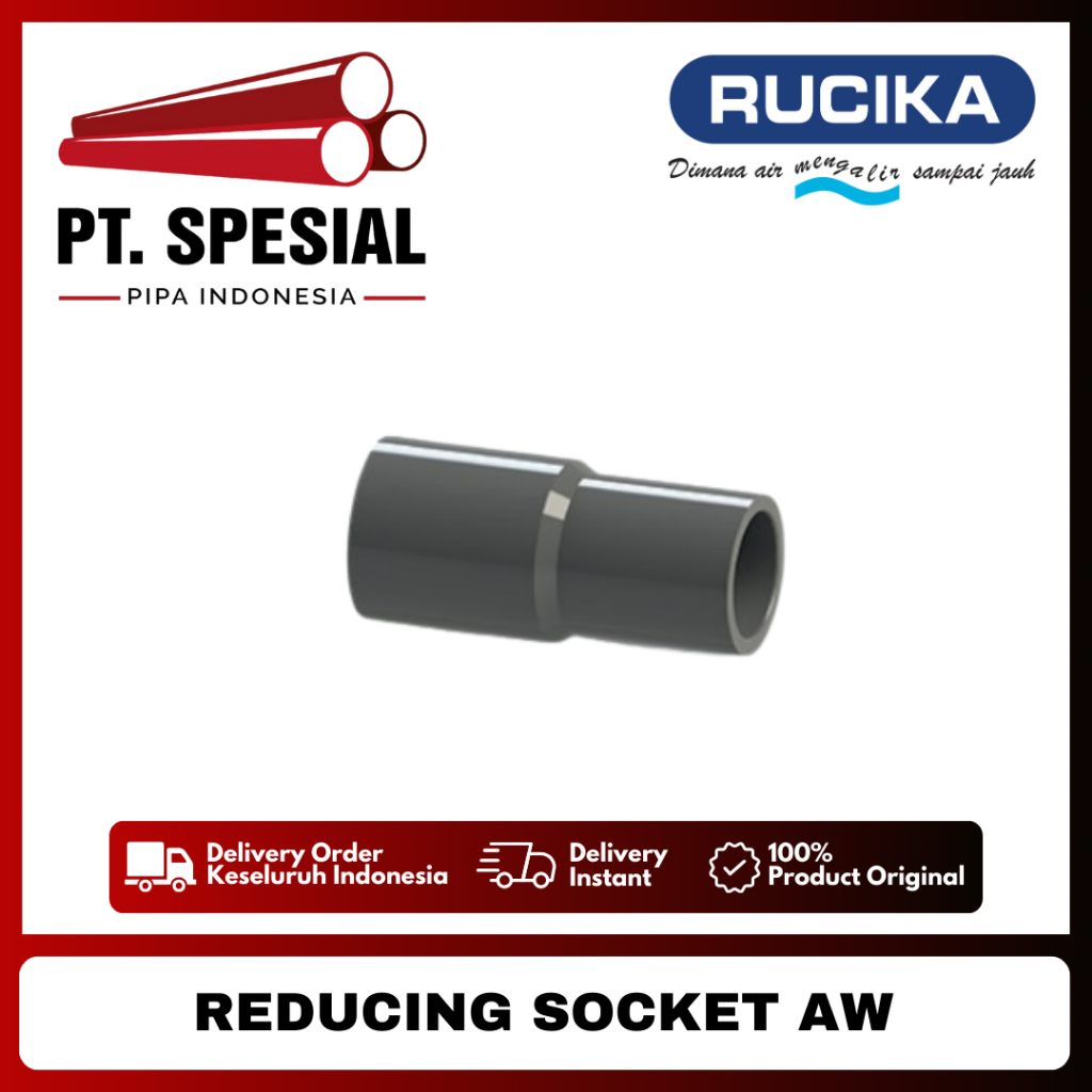 Vlok Sock AW 3 x 2 Inch PVC Rucika / Reduced Sock PVC Rucika / Reducer Sok AW PVC - 07