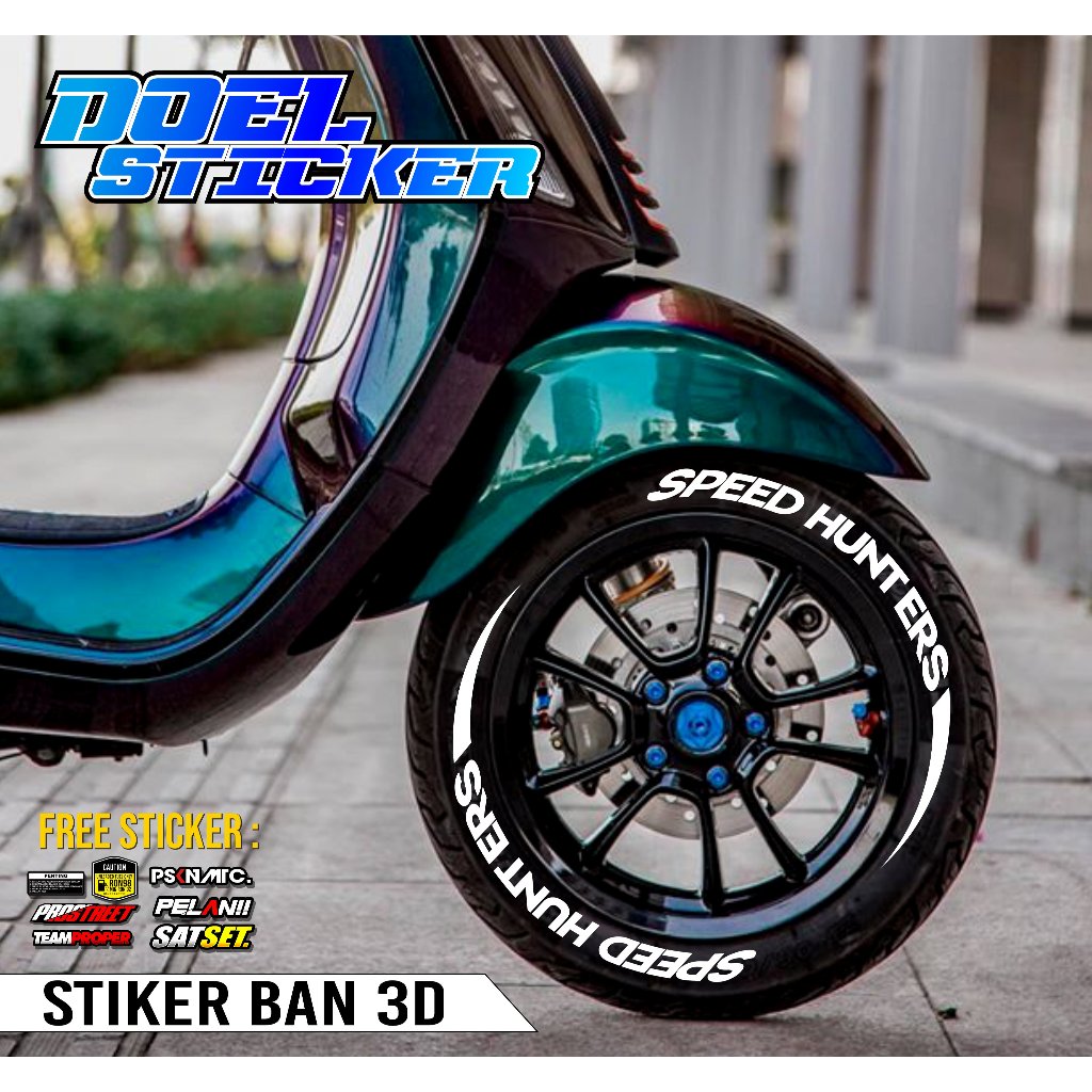 Tire Bomb / Sticker Ban Motor 3D / Font Ban Aksesoris Motor Speed Hunters Doel 002