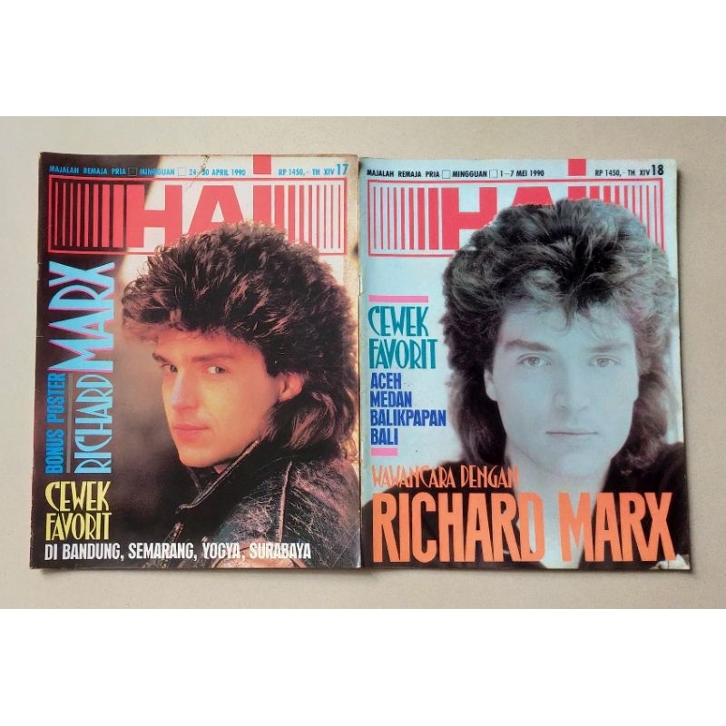 Paket 2 Majalah HAI tahun 1990 : Cover Richard Marx