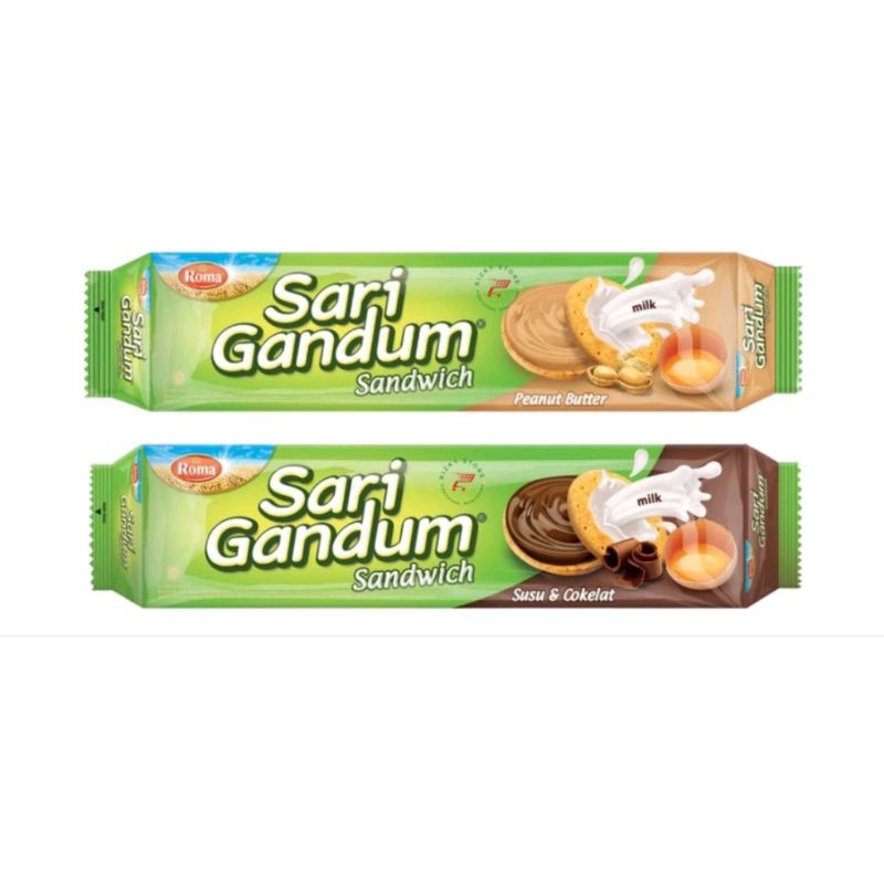 

Roma Biscuit Sari Gandum Sandwich Susu Dan Cokelat 108gram