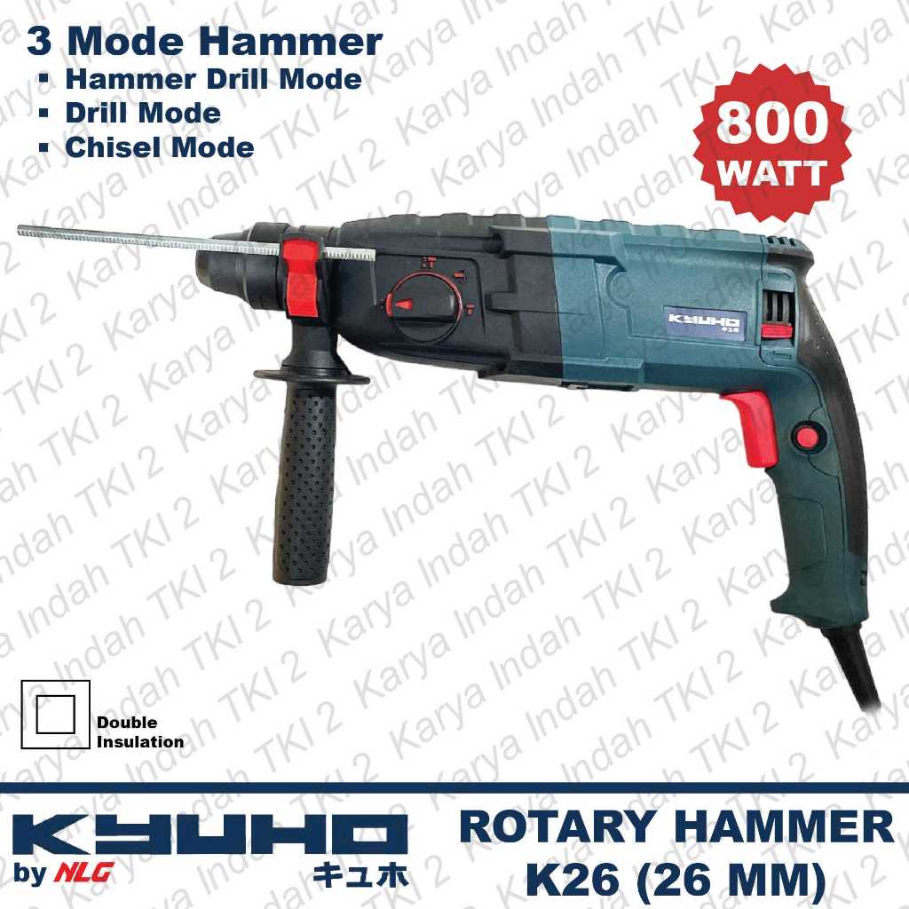 Rotary Hammer 3 Mode KYUHO K26 Mesin Bor Bobok SDS 26 mm Tembok Bata Beton
