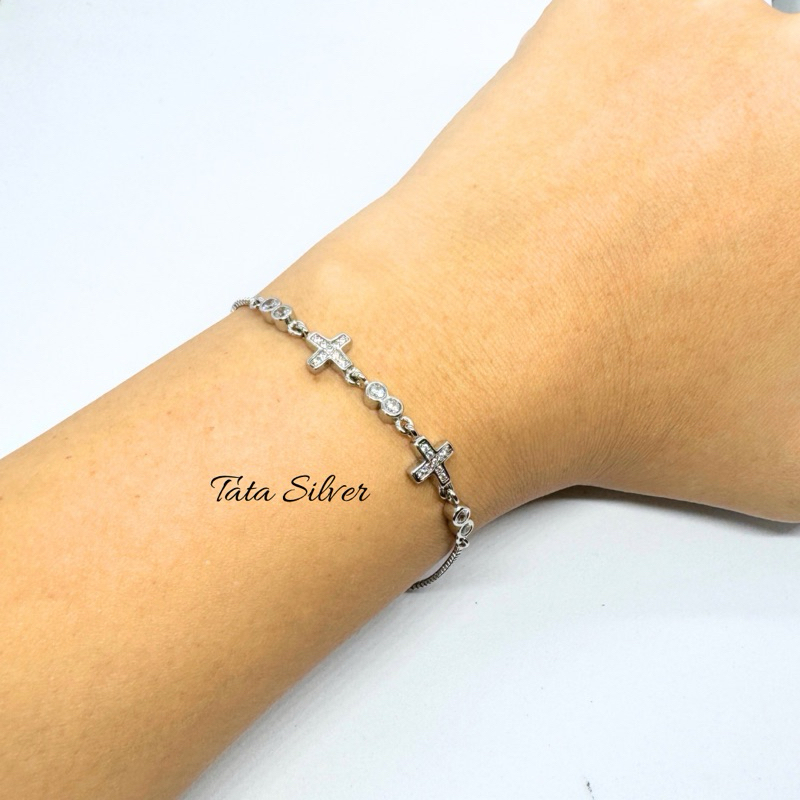 Gelang Serut Model Batu Perak Lapis Emas (925 Sterling Silver Gold Plated) 2220954